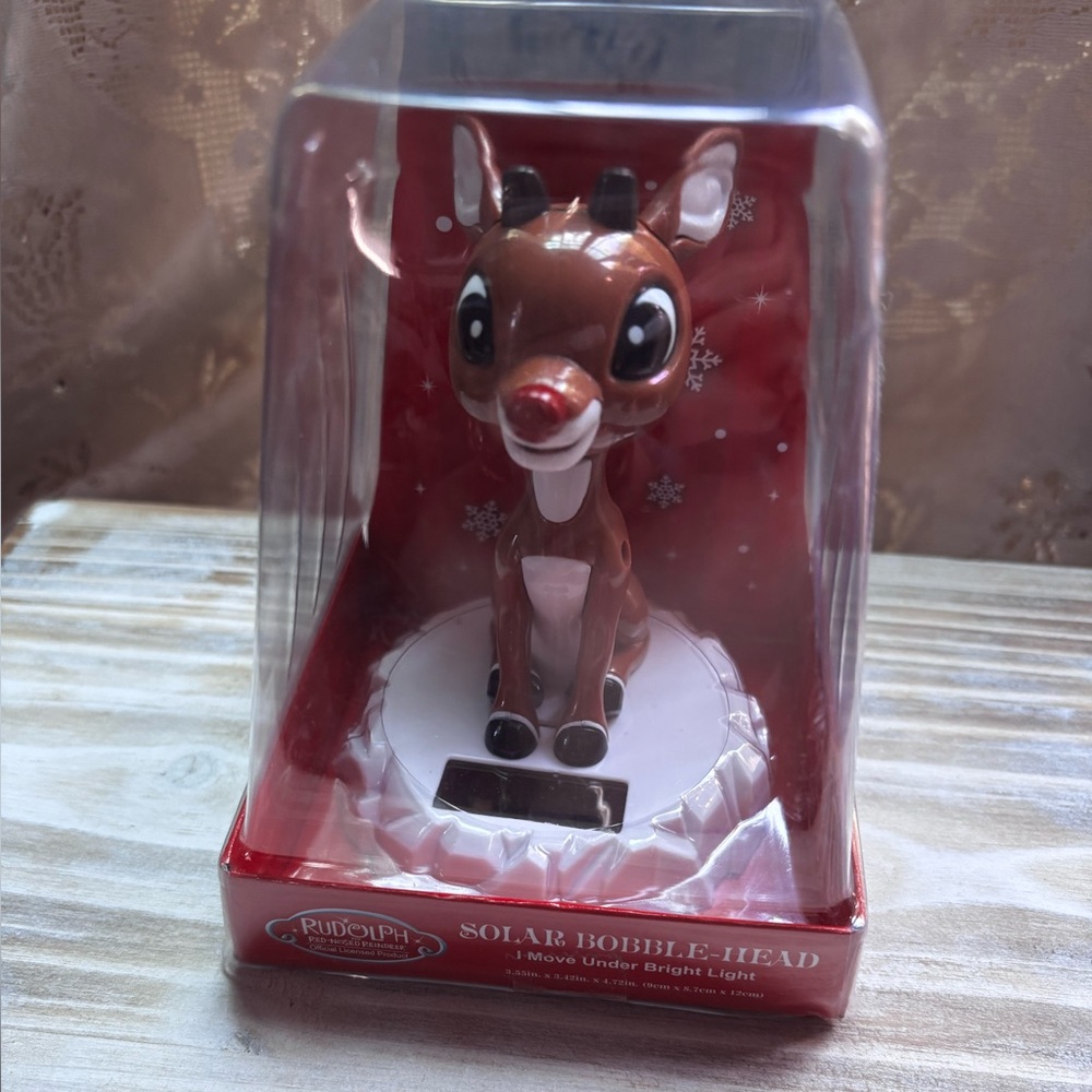 Rudolph Solar Bobble-Head Figurine